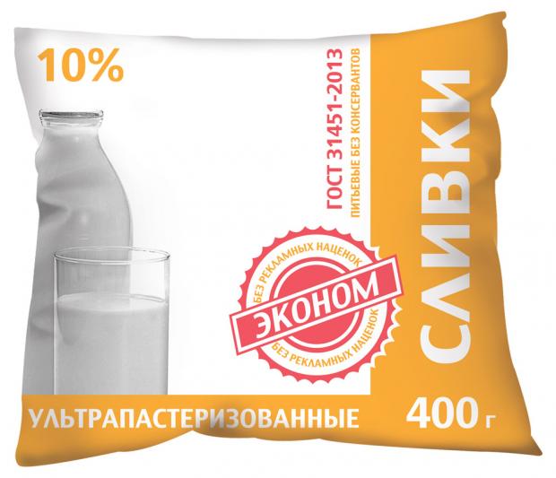 Сливки Молочный Родник Эконом 10% БЗМЖ, 400 г