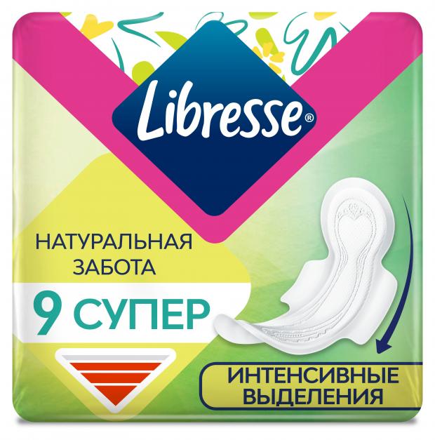 

Прокладки гигиенические Libresse Натуральная Забота Супер, 9 шт