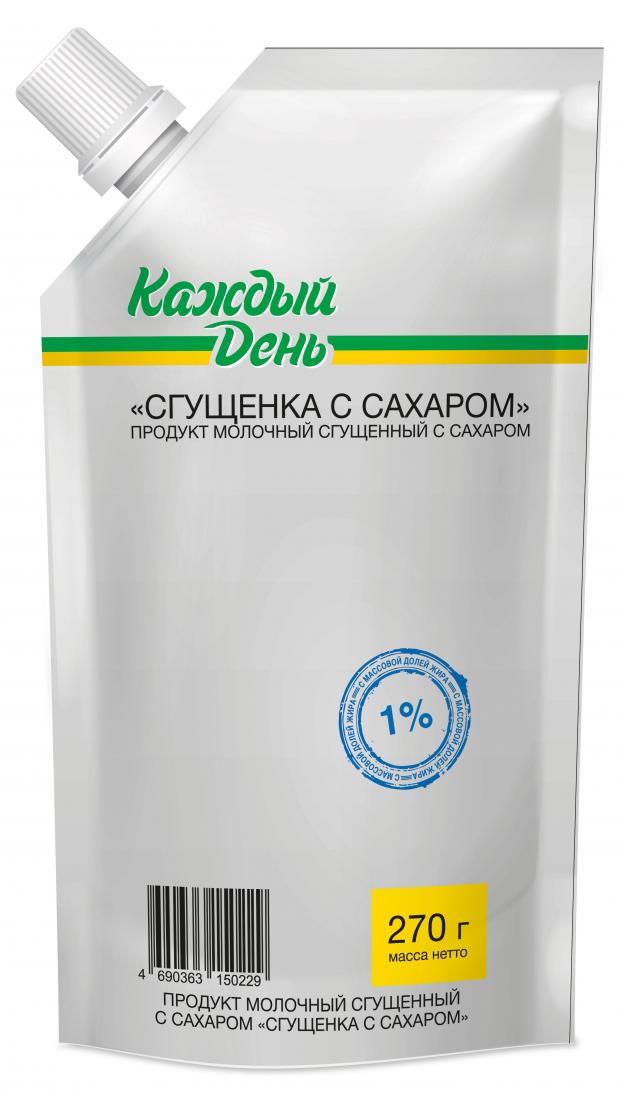 Продукт молочный сгущенный Каждый День сгущенка с сахаром 1% БЗМЖ, 270 г мини рулеты русский бисквит бисквитные с начинкой со вкусом вареная сгущенка 140 г