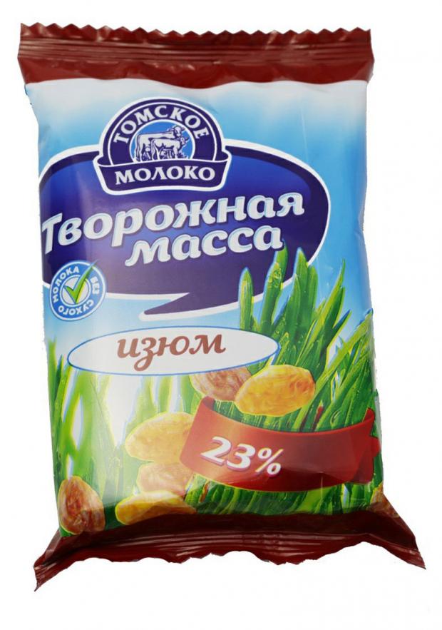 Масса творожная Томское молоко с изюмом 23% БЗМЖ, 170 г