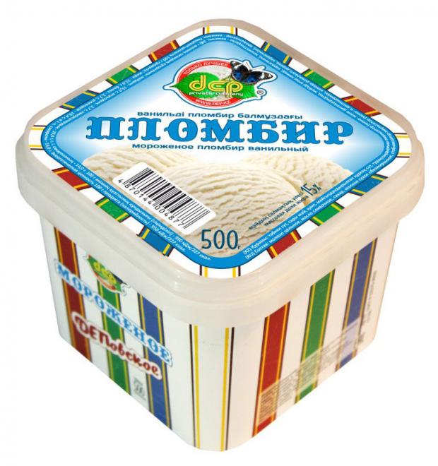 Мороженое пломбир Dep ванильное 15%, 500 г