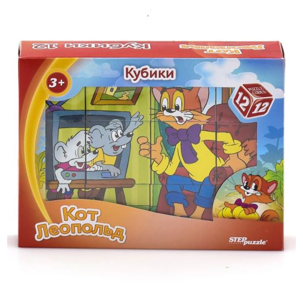 Кубики Step Puzzle Кот Леопольд, 12 шт