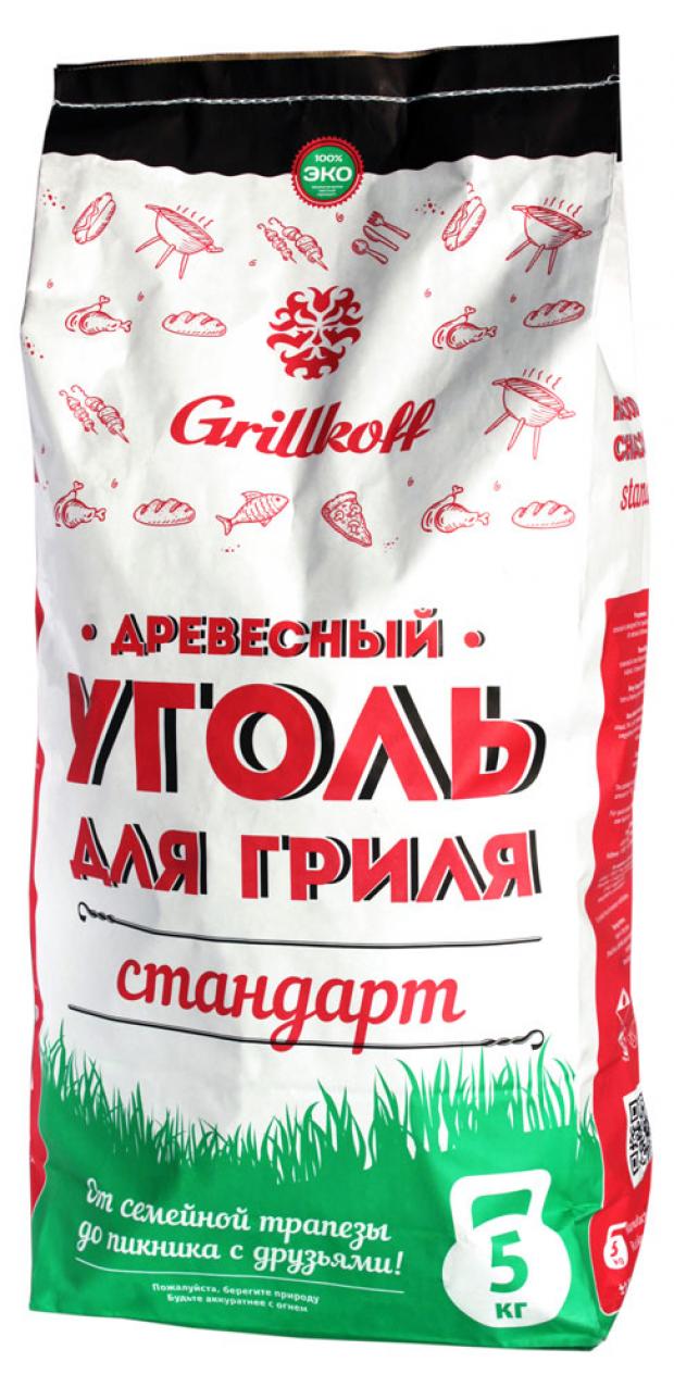 Уголь древесный Grillkoff Стандарт для гриля, 5 кг