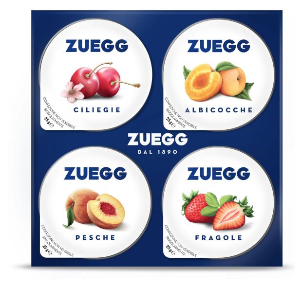

Ассорти конфитюров ZUEGG черешня персик абрикос клубника, 4х25 г