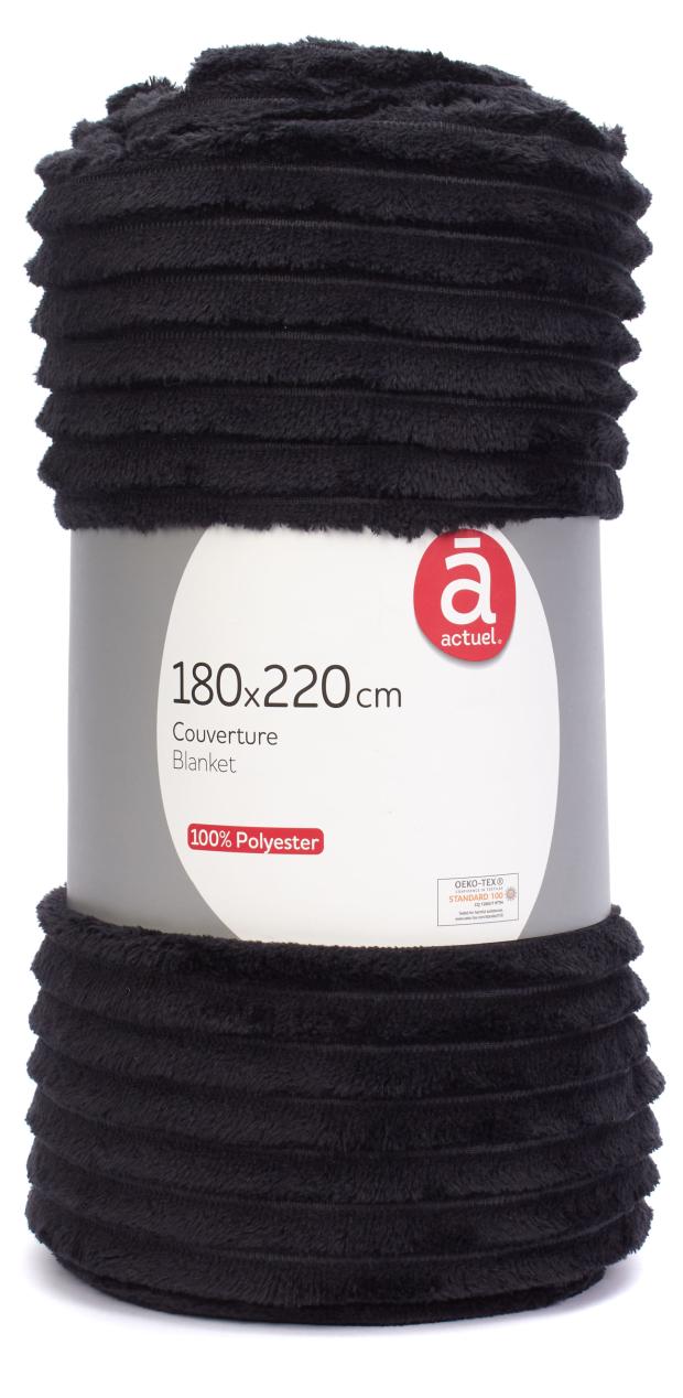 

Плед Actuel черный, 180х220 см