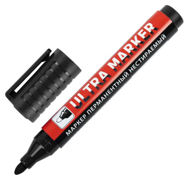 Маркер перманентный BRAUBERG Ultra Marker черный, 1 шт