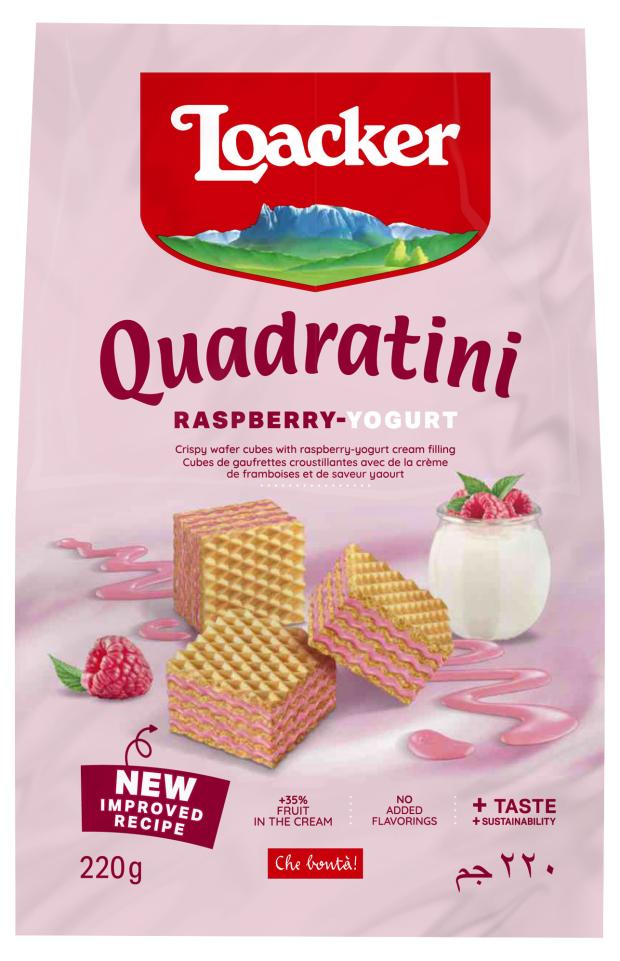 

Вафли LOACKER Квадратини Малина Йогурт, 250 г