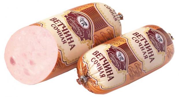 Ветчина Сибколбасы Сочная (0,8-1,2 кг), 1 упаковка ~ 1 кг