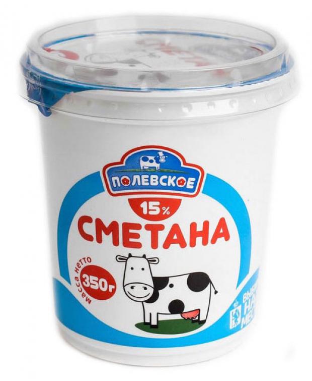 Сметана Полянка 15% БЗМЖ, 350 г