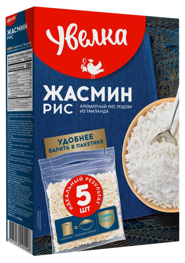 Рис Увелка жасмин в варочных пакетиках, 80 г х 5 шт