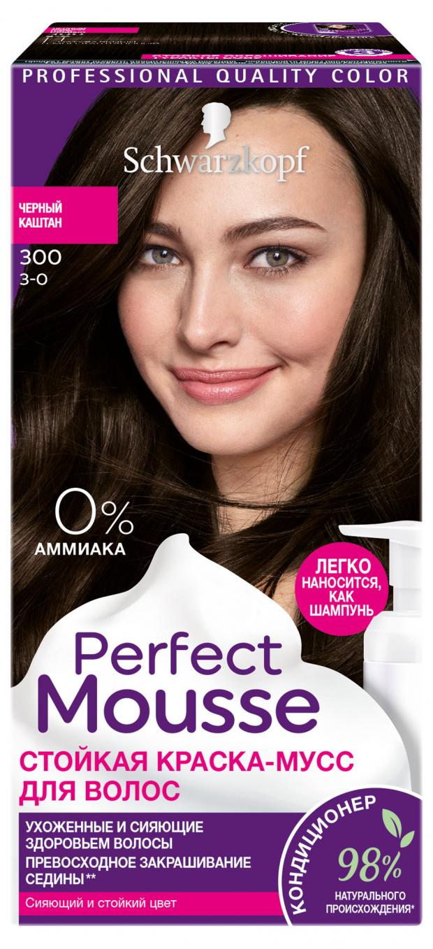 

Краска-мусс для волос Perfect Mousse Черный каштан тон 300