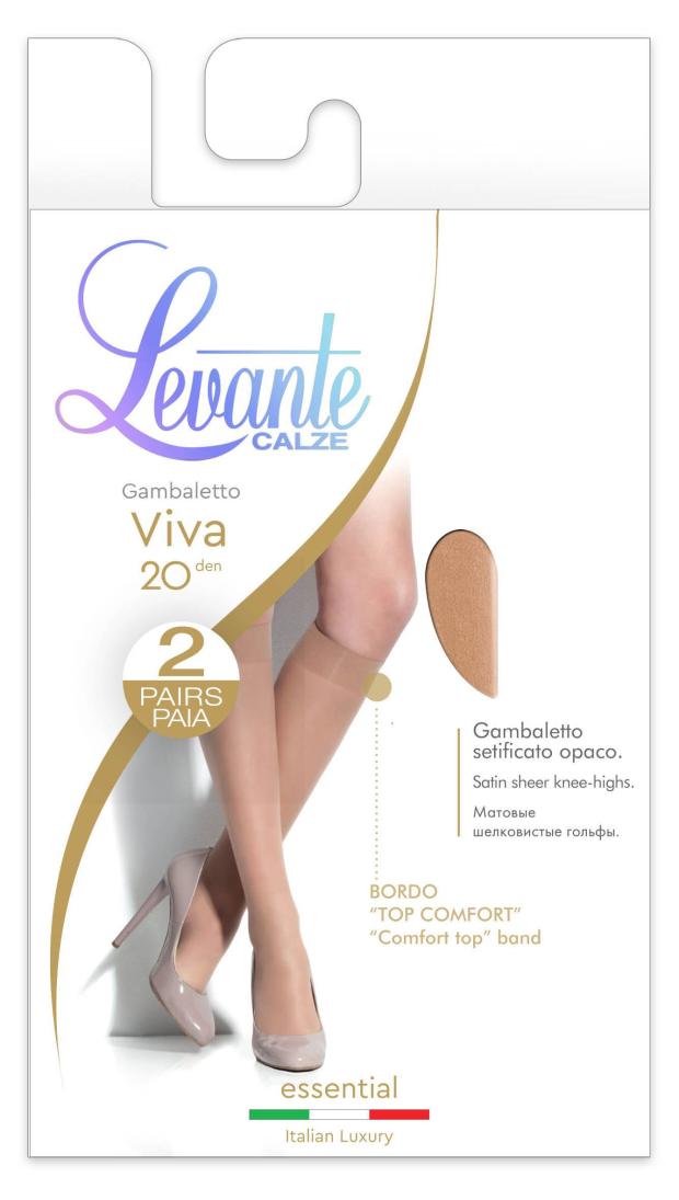 Гольфы женские Levante Viva 20 natur, 2 пары