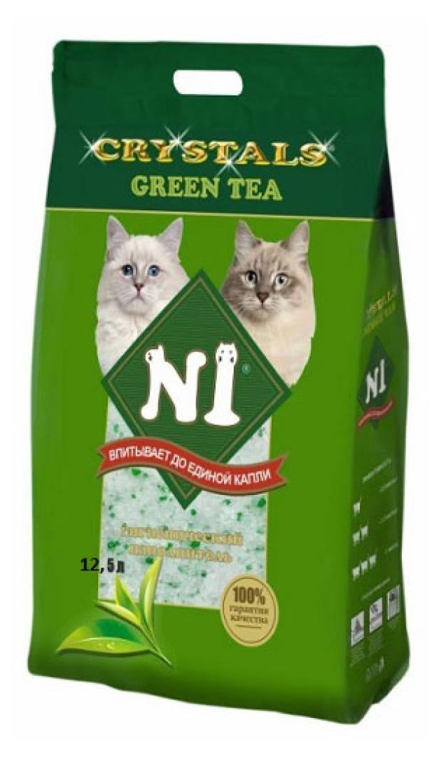 Наполнитель для кошачьего туалета 1 Crystal Green Tea, 12,5 л 023374 1