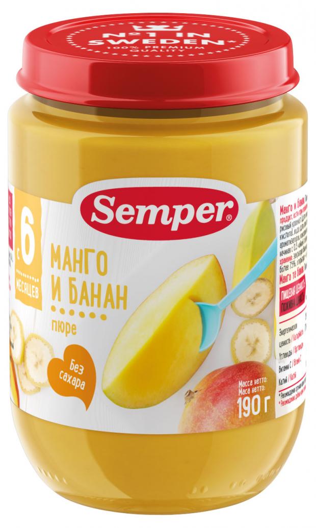 

Пюре Semper манго банан с 6 мес., 190 г
