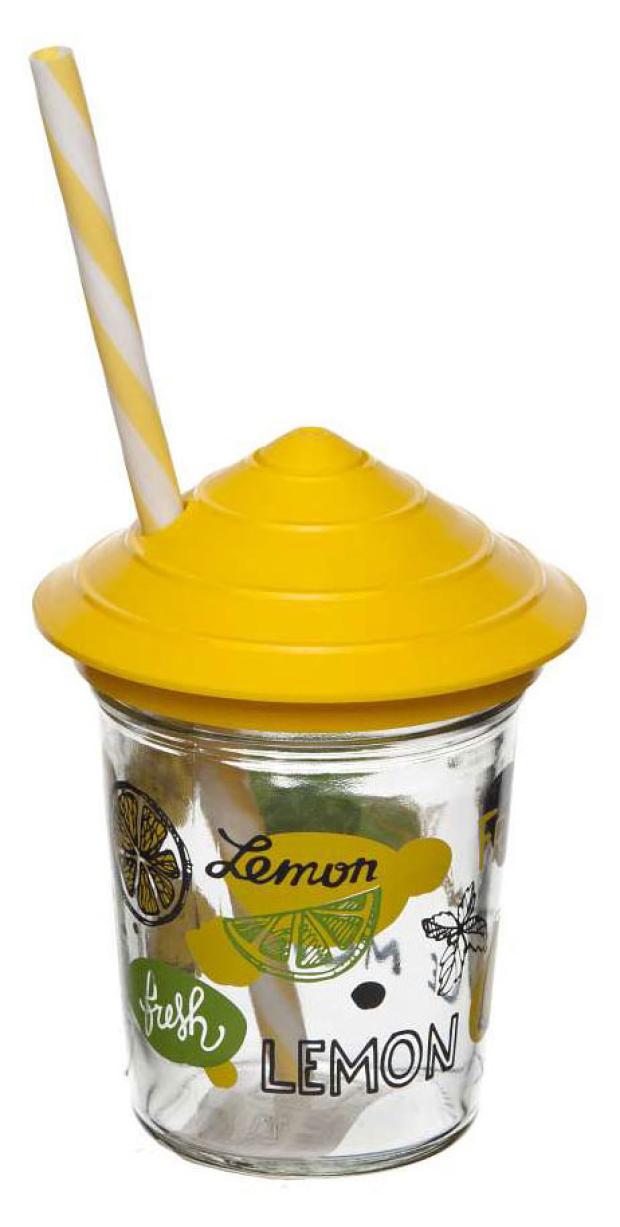 

Стакан Solmazer с трубочкой и крышкой lemon, 320 мл