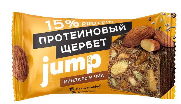 Щербет протеиновый 15% JUMP.BIO Миндаль и Чиа без сахара, 50 г