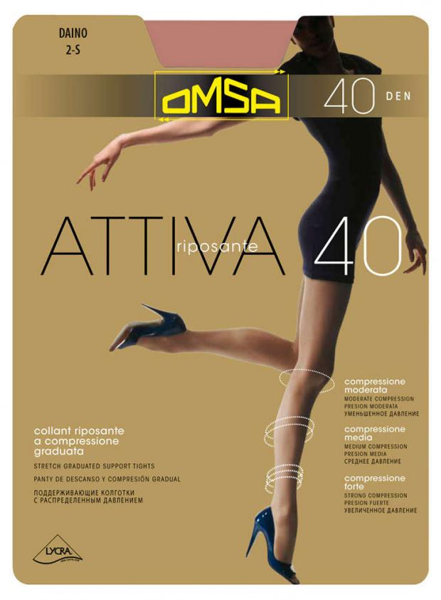 Колготки OMSА Attiva 40 caramello, размер 6