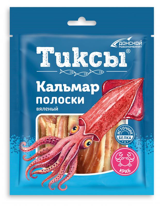 

Кальмар валеный Тиксы полоски со вкусом краба, 70 г