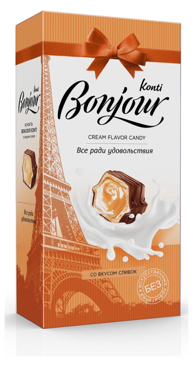 Конфеты Konti Bonjour со вкусом сливок, 80 г