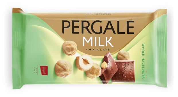 

Шоколад Pergale молочный с цельным фундуком, 100 г