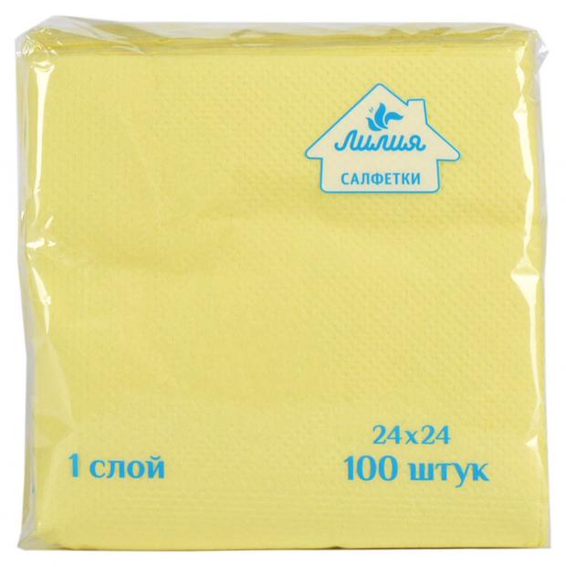 

Салфетки бумажные 1-слойные «Лилия» желтый, 100 шт