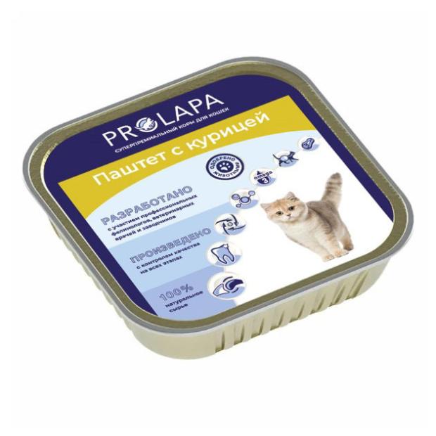 

Влажный корм для кошек Prolapa Premium паштет с курицей, 100 г