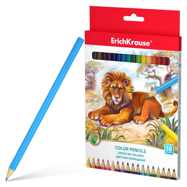 

Карандаши цветные ErichKrause трехгранные, 18 цветов