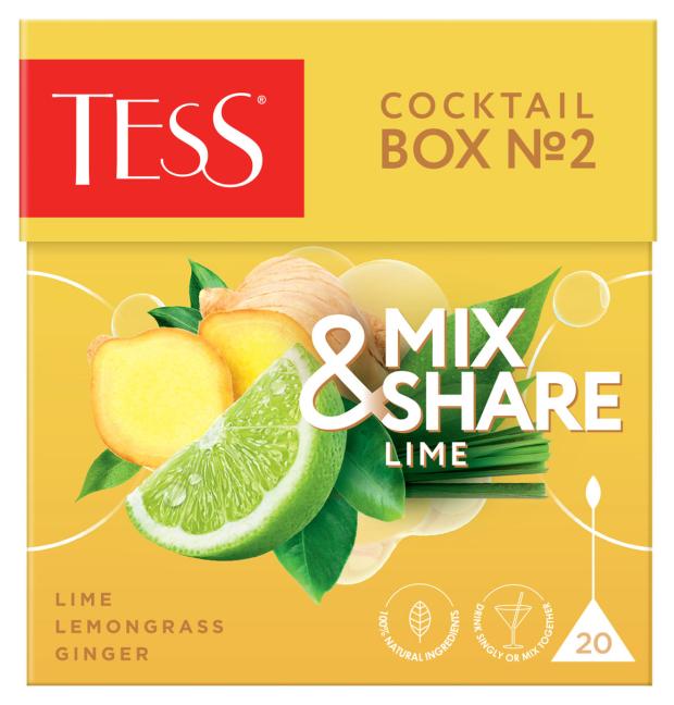 

Чайный напиток Tess Cocktail Box 2 лайм в пирамидках, 20х1,5 г