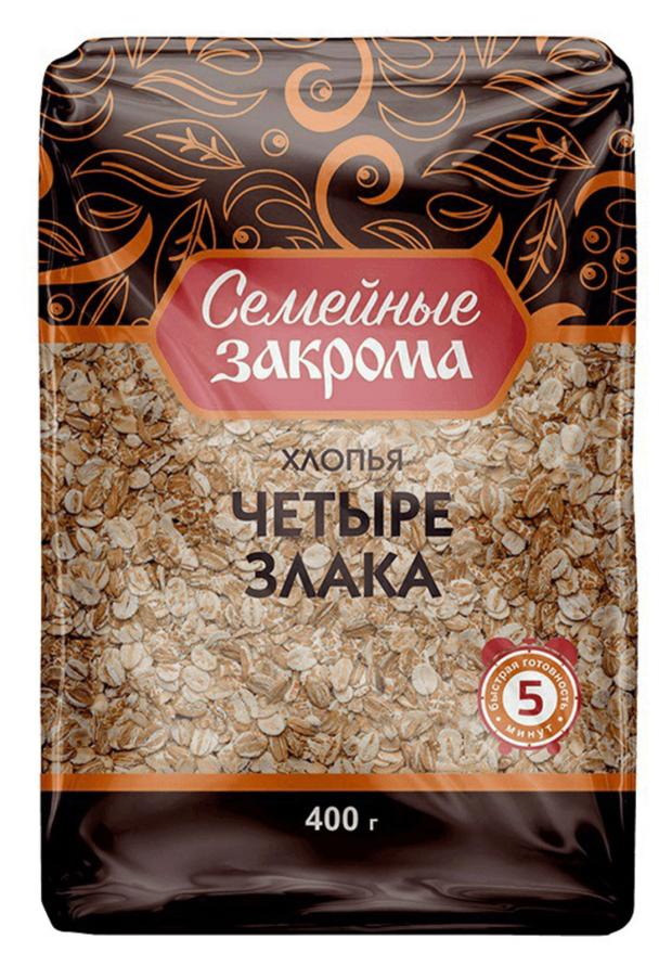 Хлопья Семейные закрома Четыре злака, 400 г