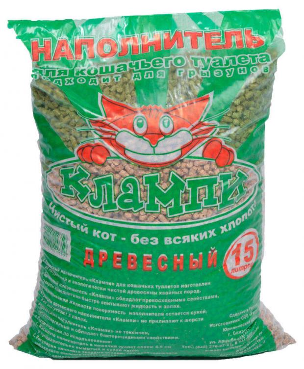 

Наполнитель для кошачьего туалета Клампи древесный, 15 л