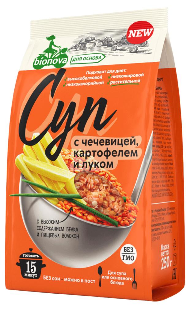 

Суп Bionova с чечевицей картофельными хлопьями и луком Шнитт, 250 г