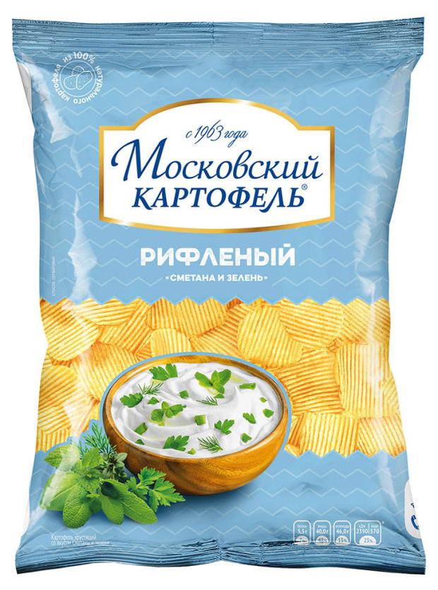 Чипсы Московский картофель со вкусом сметаны и зелени, 150 г