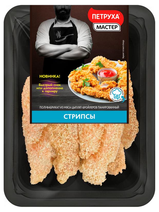 

Стрипсы из мяса цыплят-бройлеров Петруха в панировке, 300 г