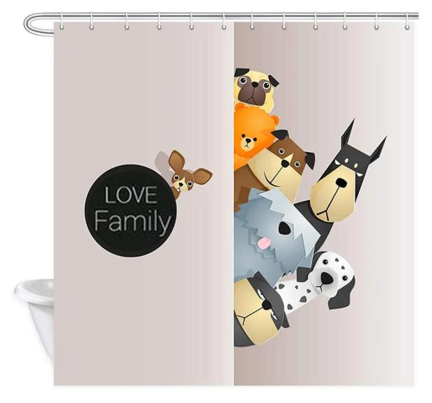 Штора для ванной Love family, 180х200 см