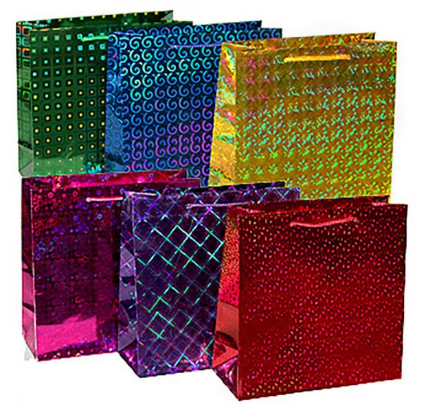 

Пакет подарочный Grand Gift голография 27х27х11 см, в ассортименте