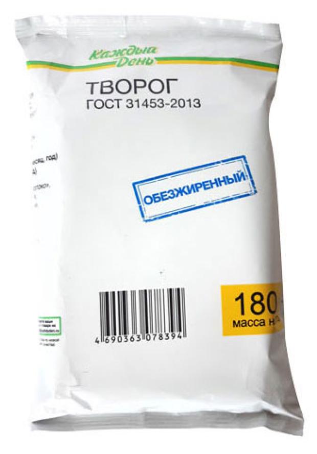 Творог Каждый день обезжиренный БЗМЖ, 180 г