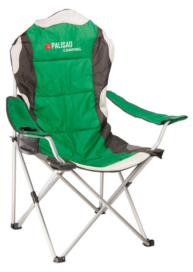 Кресло складное Palisad Camping с подлокотниками и подстаканником, 60x60x110/92 см