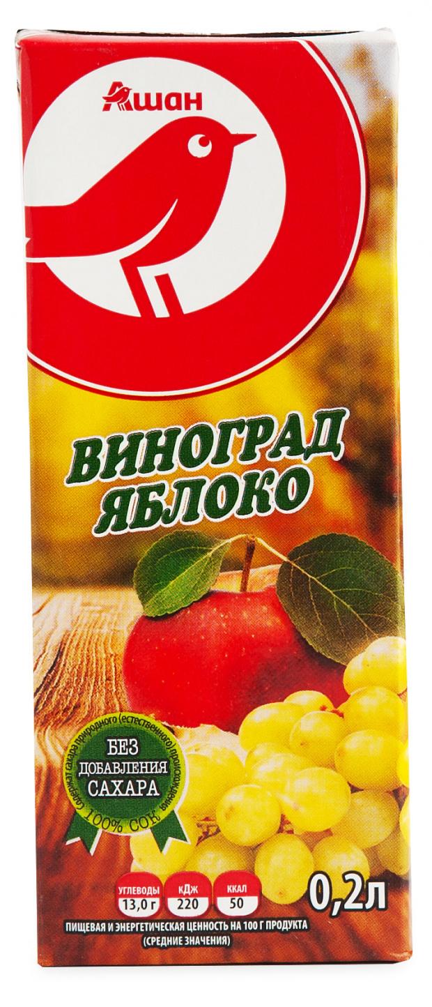 

Сок АШАН виноградно-яблочный с 3 лет, 200 мл