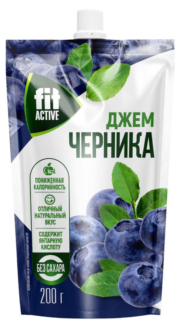 Джем FitActive черника без сахара, 200 г джем десертный голубичный без сахара 195г