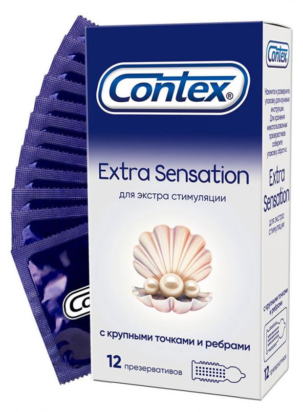 Презервативы Contex Extra Sensation с крупными точками и ребрами 12 шт 749₽