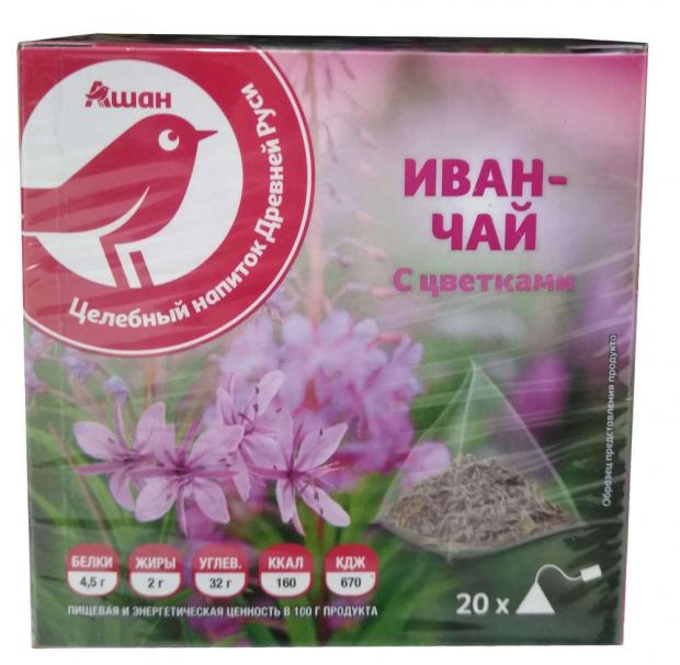 

Чай травяной АШАН иван-чай в пакетиках, 20х4 г