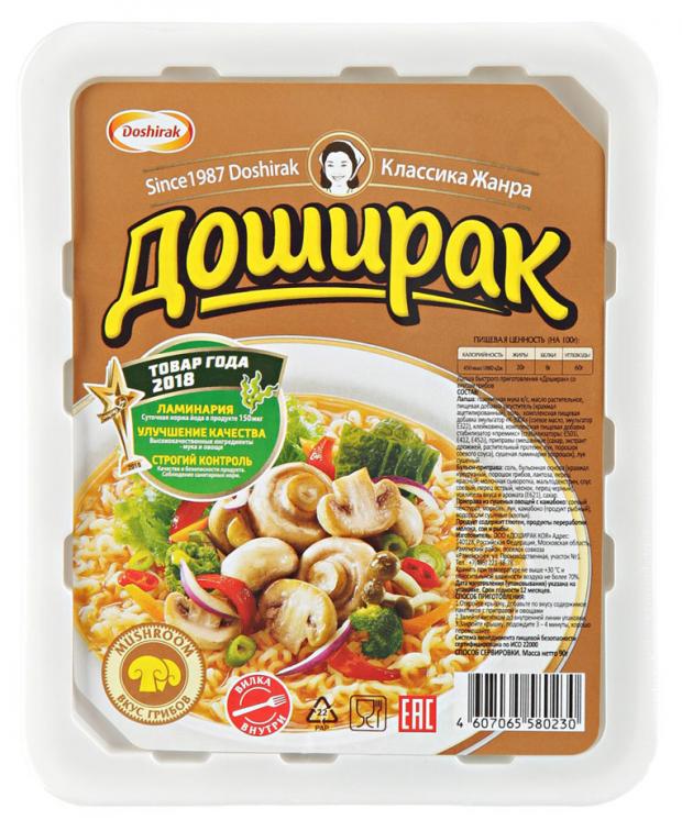 

Лапша быстрого приготовления «Доширак» со вкусом грибов, 90 г