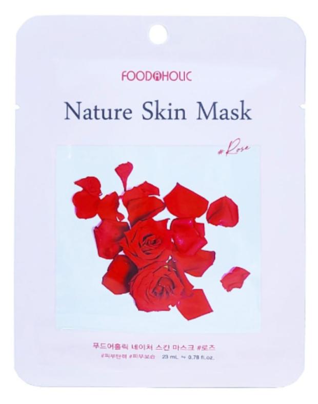 

Маска тканевая для лица FoodaHolic Nature Skin с экстрактом розы, 23 мл
