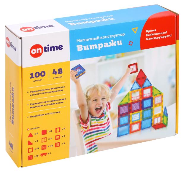 

Конструктор магнитный On Time Витражи, 100 деталей