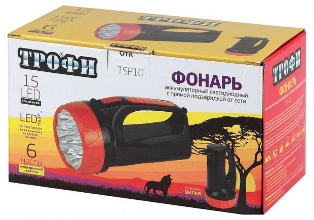 Фонарь Трофи TSP10 4V15Ah 15хLED 2 режима 639₽
