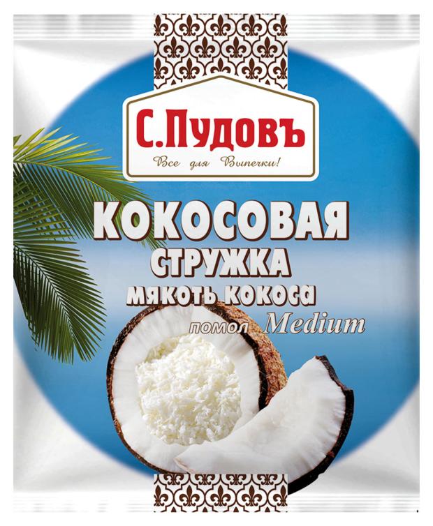 Кокосовая стружка С.Пудовъ Medium помол, 80 г кокосовая стружка каждый день 40 г