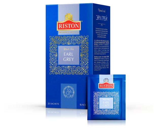 Чай черный RISTON Earl Gray, 25x2 г чай черный riston earl gray 100х2 г