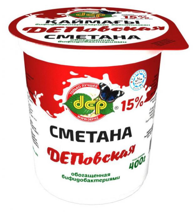 Сметана Dep Славянка 15%, 400 г