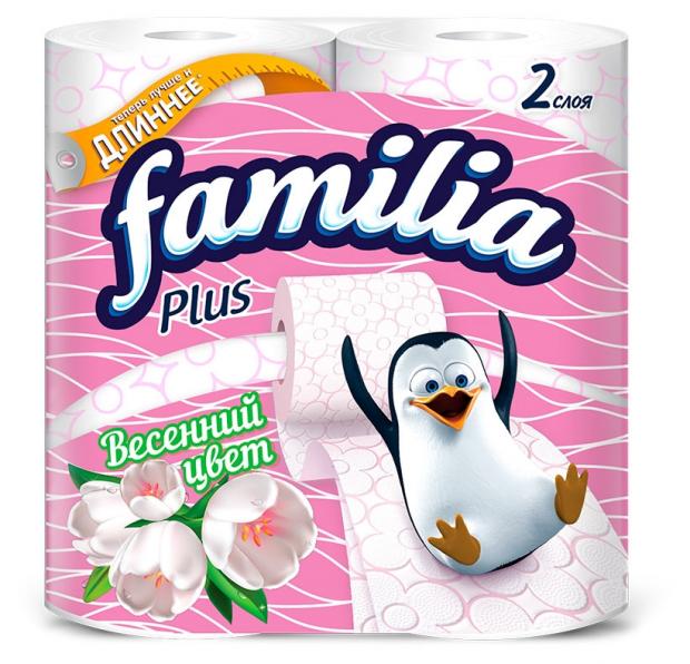 

Туалетная бумага Familia Plus Весенний цвет 2 слоя, 4 рулона