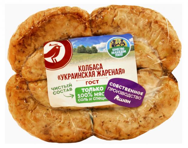 Колбаса жареная АШАН Красная птица Украинская, 1 упаковка ~ 600 г